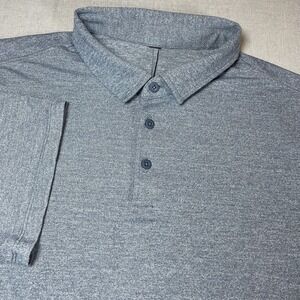 Lululemon Polo Shirt Men's Size Large Blue Evolution Stretch Activewear Golf